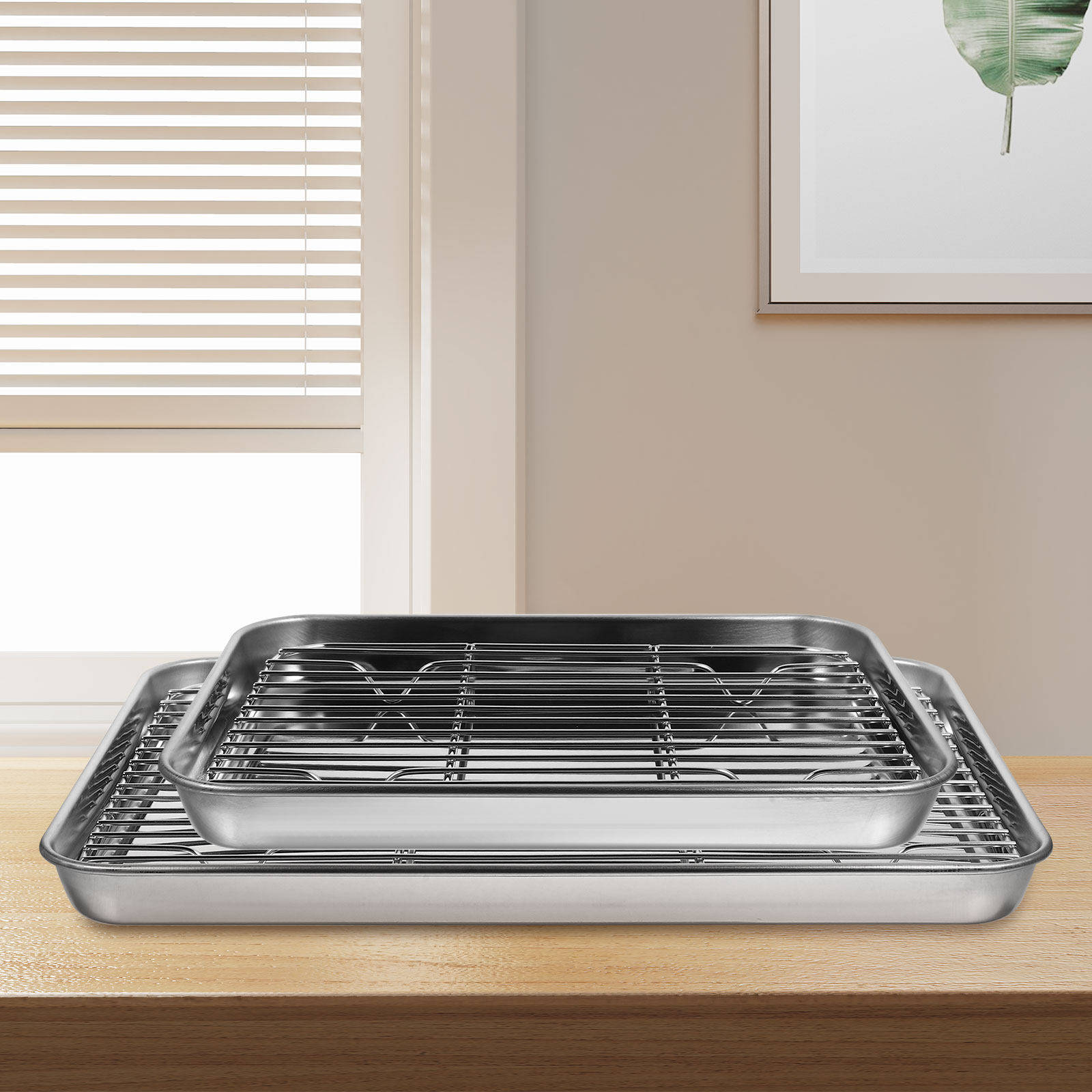 Kitchen Baking Pan Storage - 2 Adet Mutfak Süzgeç Tabağı Seti,