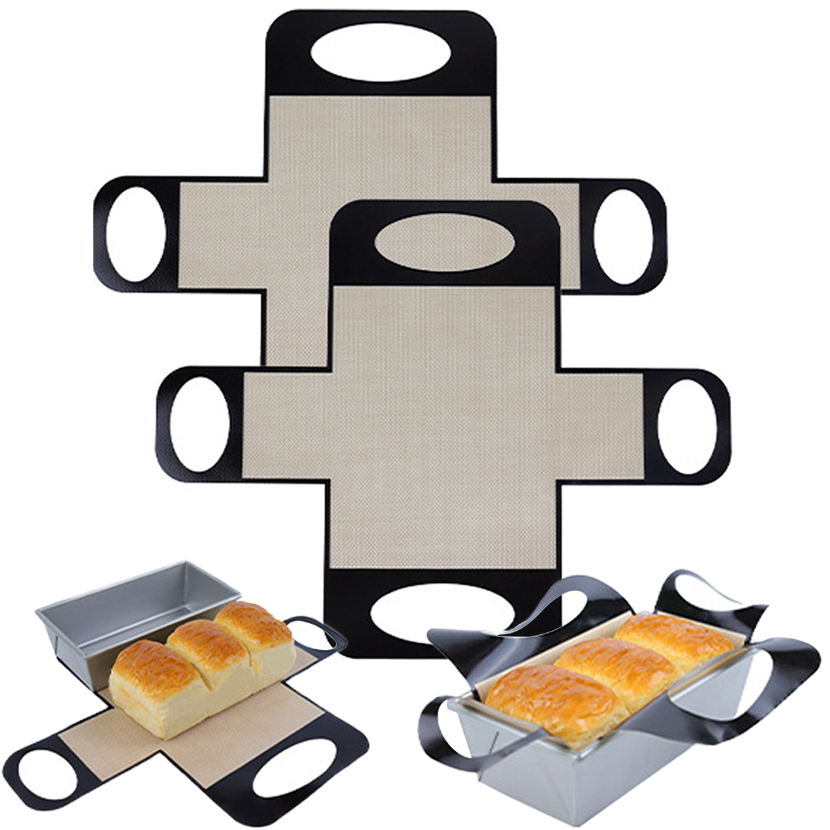 Kitchen And Baking Equipment - Yeniden Kullanılabilir Silikon Ekmek Kalıbı Astarları,