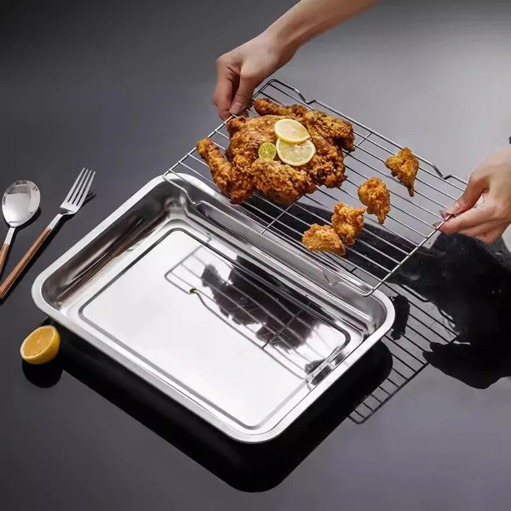 Kitchen Baking Pan Storage - Paslanmaz Çelik Fırın Tepsisi, Soğutma Izgarası,