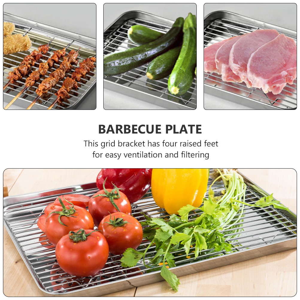Kitchen Baking Pan Storage - 2 Adet Paslanmaz Çelik Süzgeç Tepsisi