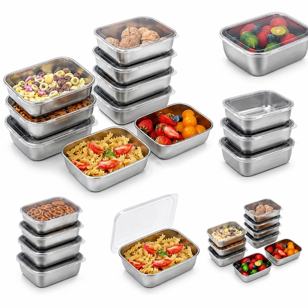 Kitchen Baking Tray Organizer - 6 Adet Paslanmaz Çelik Gıda Saklama