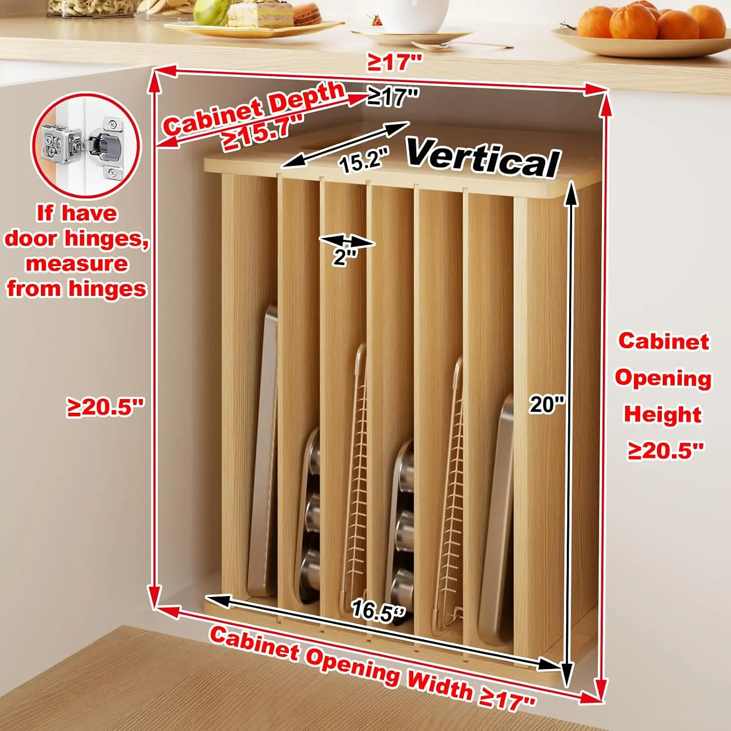 7 Katmanlı Ahşap Tepsi Bölücül - Kitchen Cabinet Baking Organizer incelemesi ve fiyatı