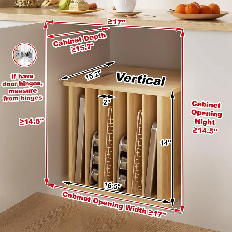 7 Katlı Ahşap Tepsi Bölücüler, - Kitchen Cabinet Baking Organizer incelemesi ve fiyatı