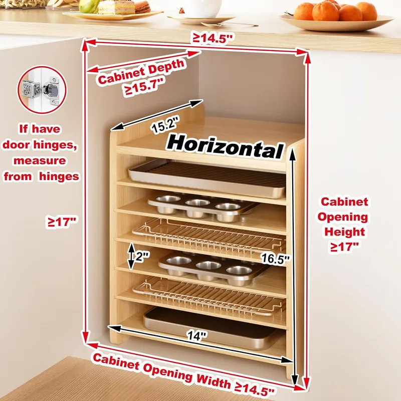 7 Katlı Ahşap Tepsi Bölücüler, - Kitchen Cabinet Baking Organizer incelemesi ve fiyatı