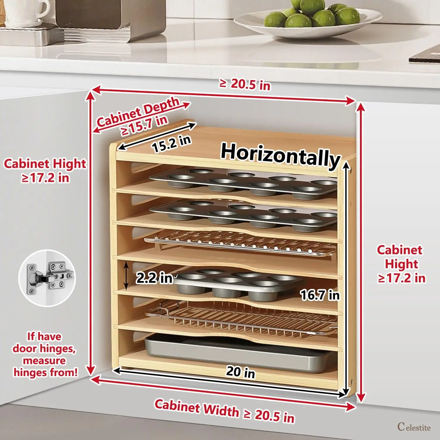 Dolaplar için Ahşap Tepsi Bölü - Kitchen Cabinet Baking Organizer incelemesi ve fiyatı